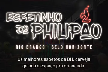 Letreiro de neon do Espetinho do Philipão no site