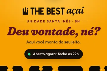 Pingo de açaí escorrendo no site da The Best
